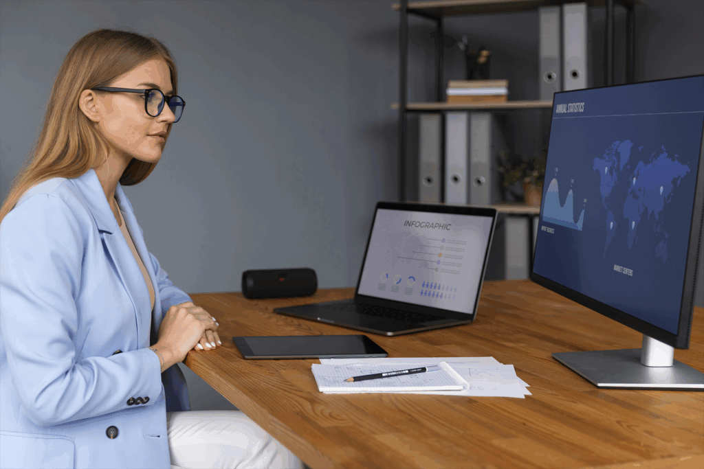 Pessoa olhando para gráficos de finanças