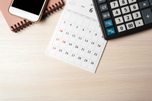 Área de trabalho. Calendário
